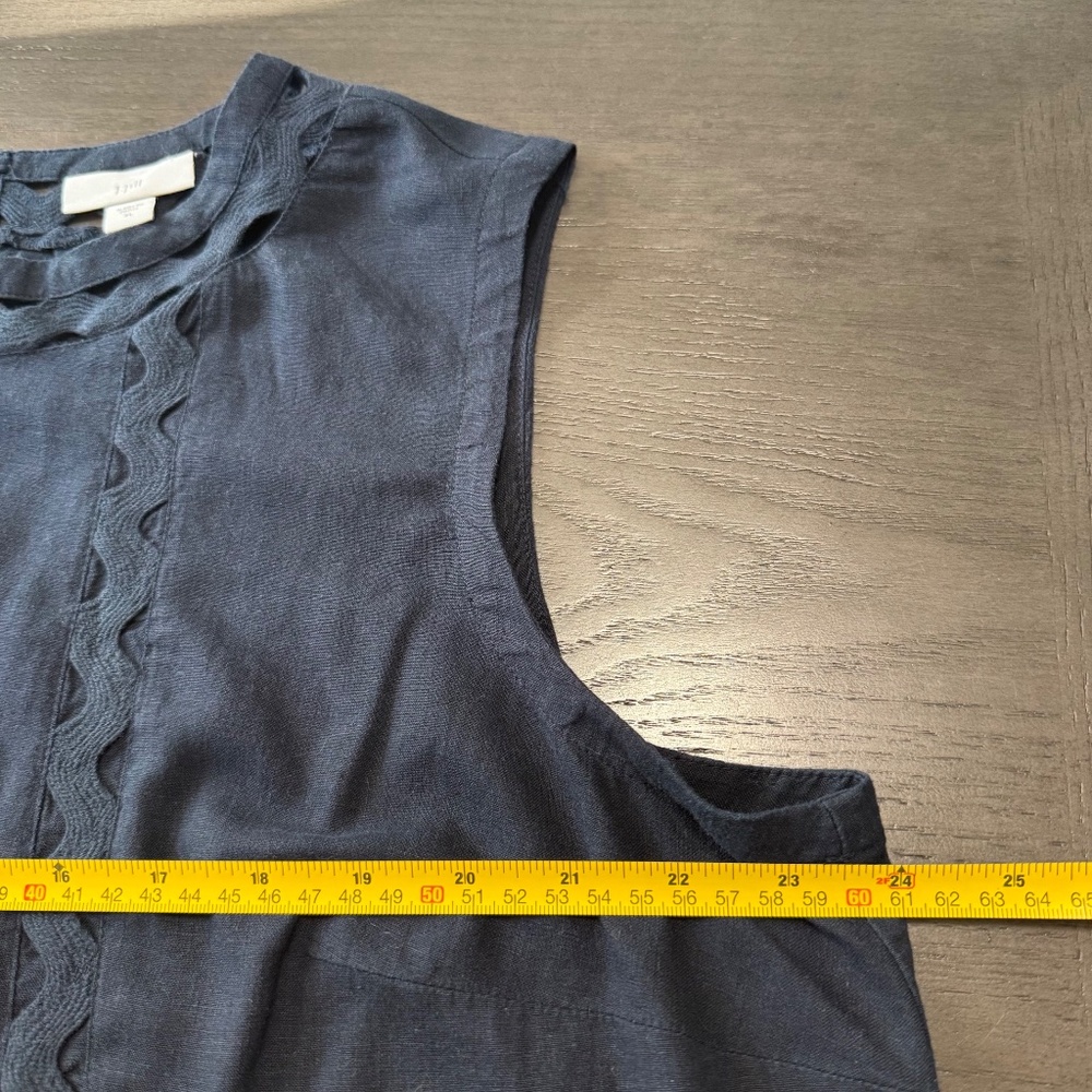 J Jill Women’s Navy Blue Linen Blend Sleeveless Tank Size XL - Picture 5 of 8